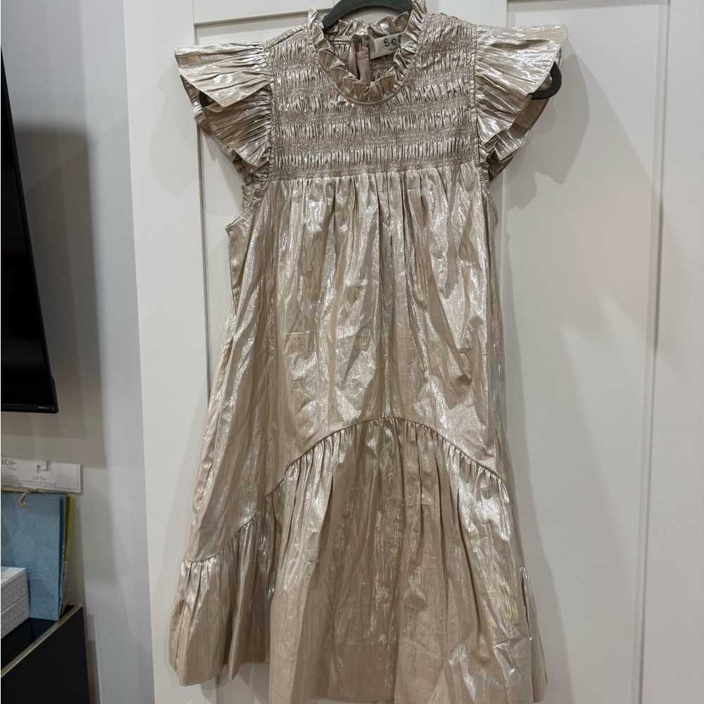 SEA New York Metallic Gold Mini dress